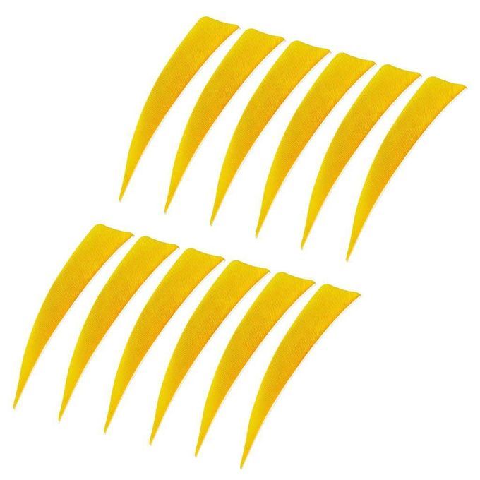 12pcs Shield Archery 4 Inch Natural Turkey Arrow Feathers Yellow