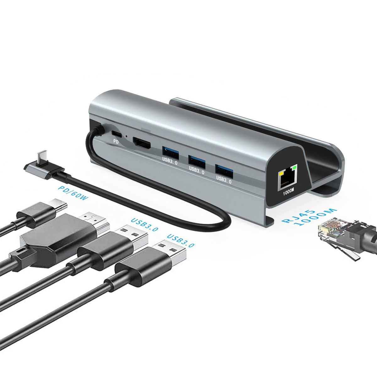 Multiport Adapter Hub Lightweight USB C Hub For Phone Keyboard Monitor