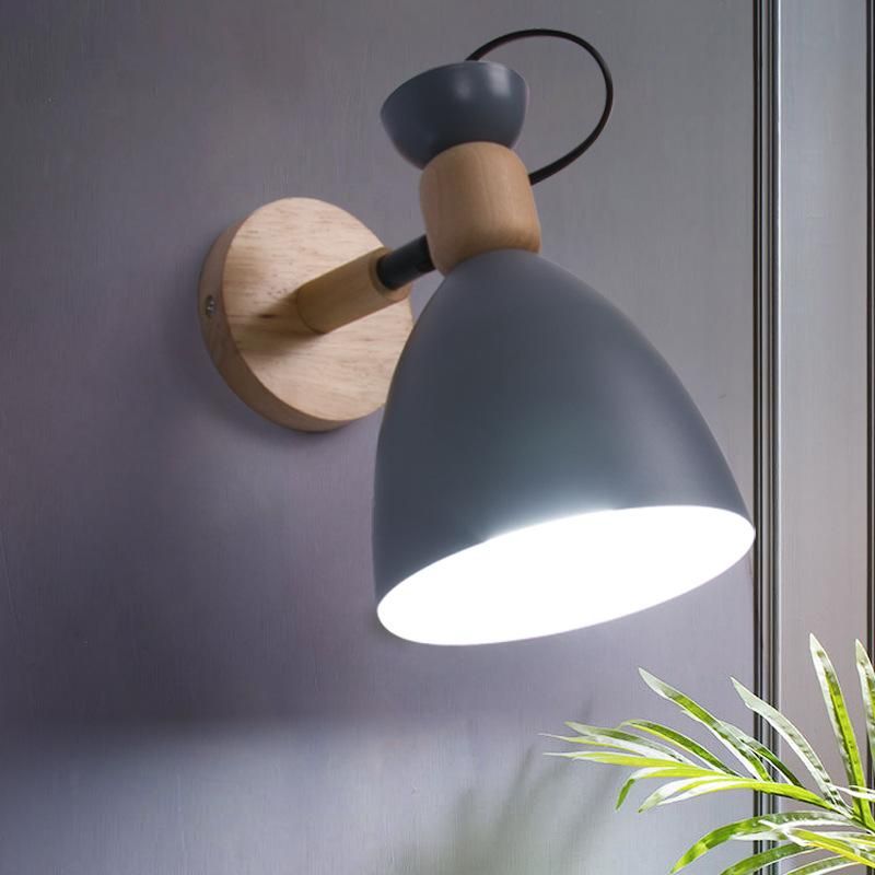 led Nordic bedroom wall lamp bedside simple modern living room staircase lamp simple creative macaron children's wall lamp Bulb not included QF-867 White