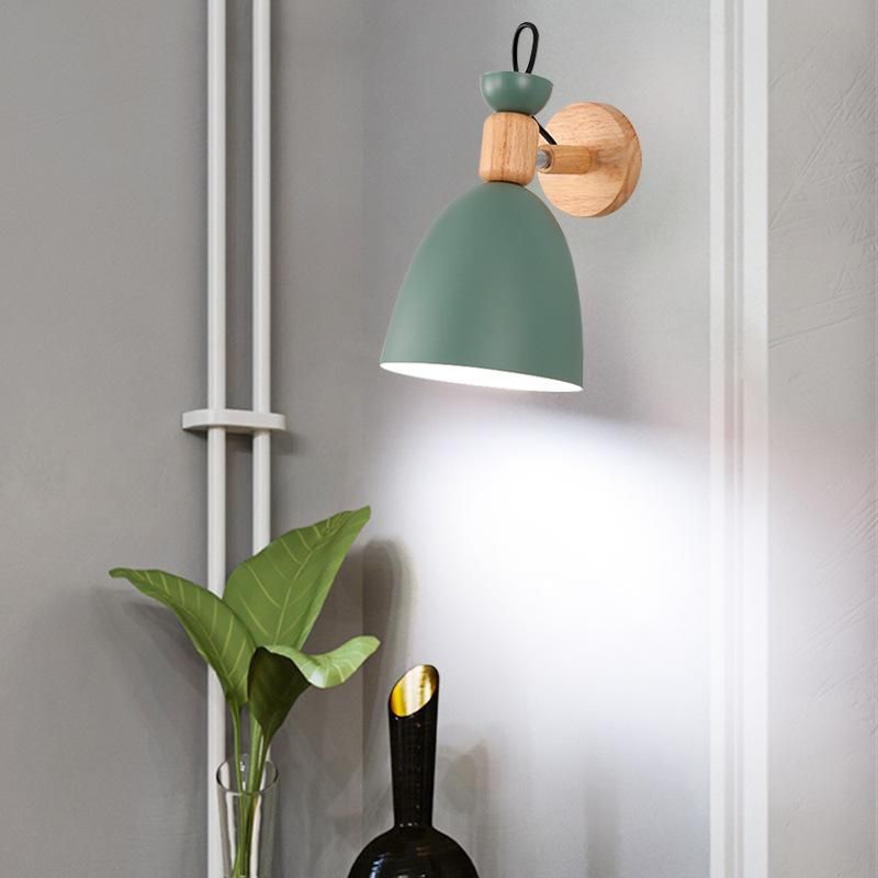 led Nordic bedroom wall lamp bedside simple modern living room staircase lamp simple creative macaron children's wall lamp Bulb not included QF-867 White
