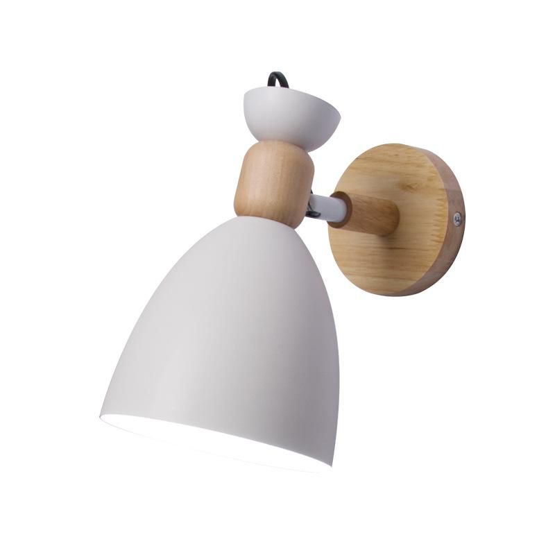 led Nordic bedroom wall lamp bedside simple modern living room staircase lamp simple creative macaron children's wall lamp Bulb not included QF-867 White