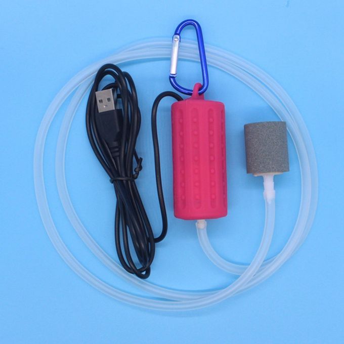 Aquarium Air Pump Fish Tank USB Compressor Mini Gift Portable 5V Red