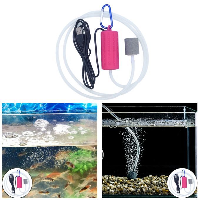 Aquarium Air Pump Fish Tank USB Compressor Mini Gift Portable 5V Red