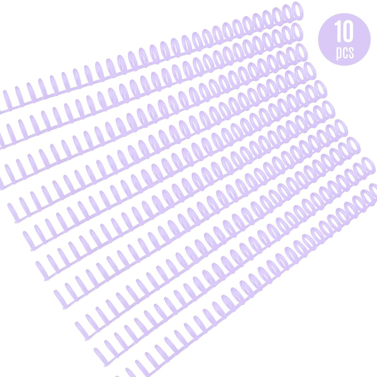 KW-trio 10pcs Plastic 30-Hole Loose Leaf Binders Ring Binding Spines Combs 85 Sheets Capacity for DIY Paper Notebook Album Office School Supplies