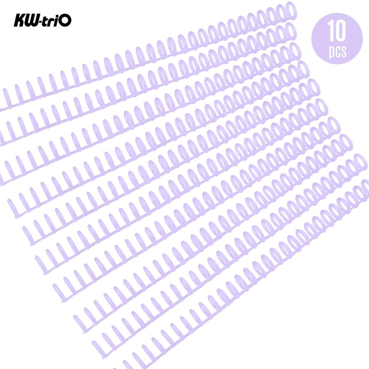 KW-trio 10pcs Plastic 30-Hole Loose Leaf Binders Ring Binding Spines Combs 85 Sheets Capacity for DIY Paper Notebook Album Office School Supplies
