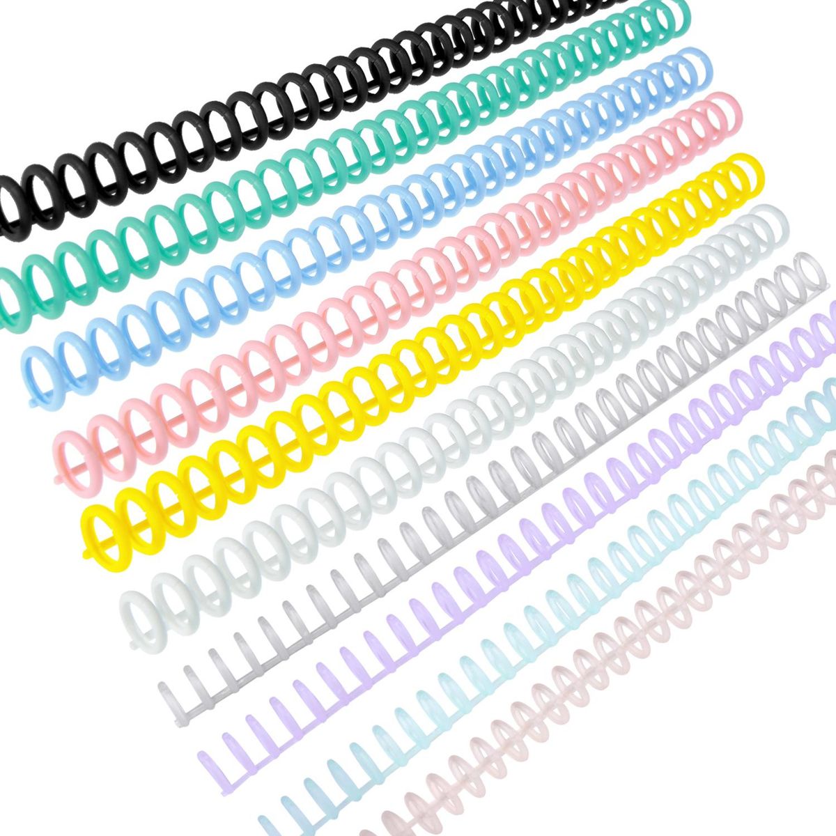 KW-trio 10pcs Plastic 30-Hole Loose Leaf Binders Ring Binding Spines Combs 85 Sheets Capacity for DIY Paper Notebook Album Office School Supplies