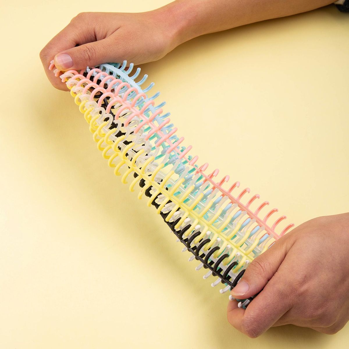 KW-trio 10pcs Plastic 30-Hole Loose Leaf Binders Ring Binding Spines Combs 85 Sheets Capacity for DIY Paper Notebook Album Office School Supplies