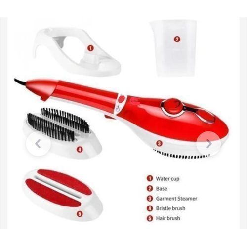 Red Hand Held Steam Ironing Brush