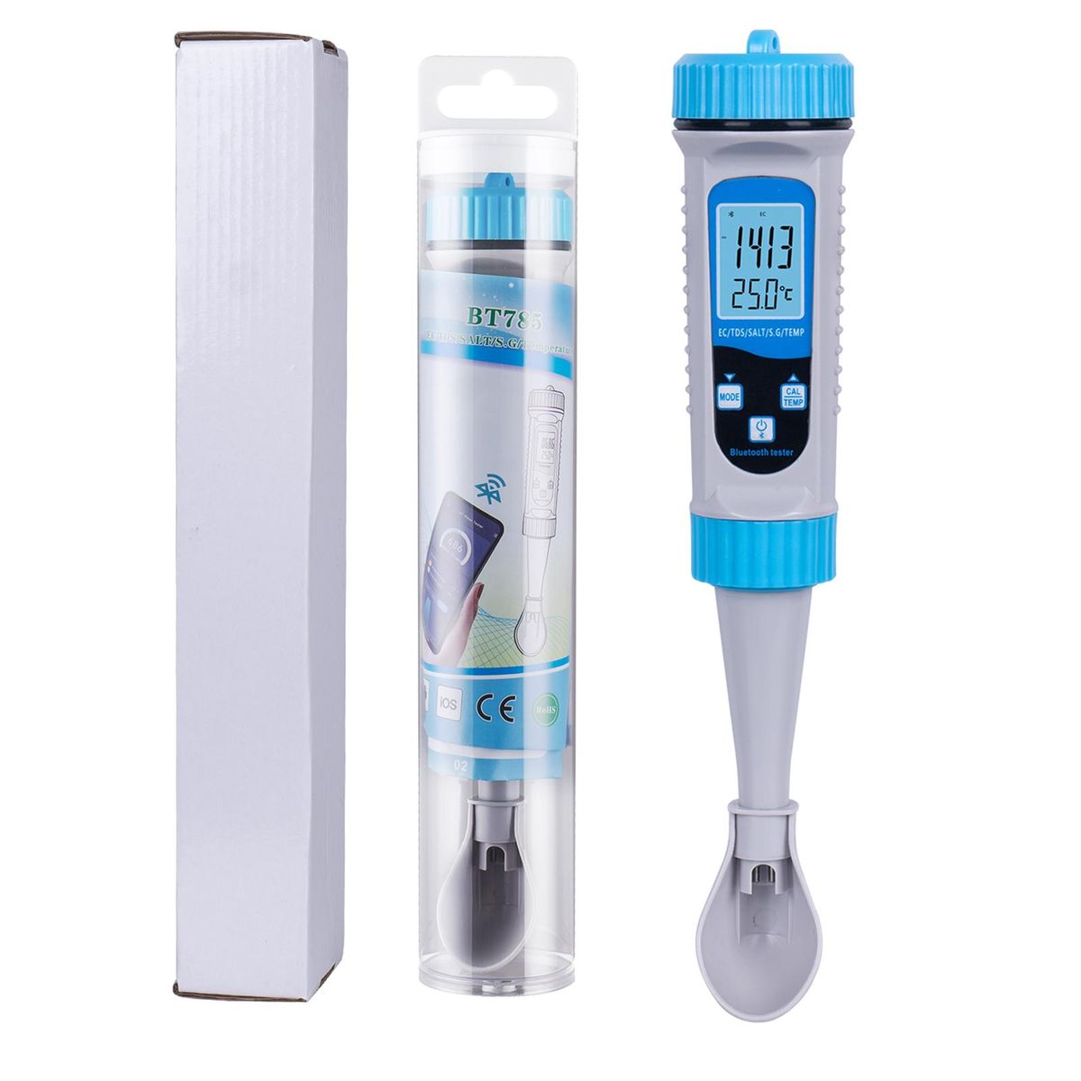 5 in 1 Water Quality Tester Pool Water Tester EC/TDS/SALT/S.G/Temp Tester Water Testing Detector with Backlight for Aquaculture Drinking Water Swimming Pool Aquarium