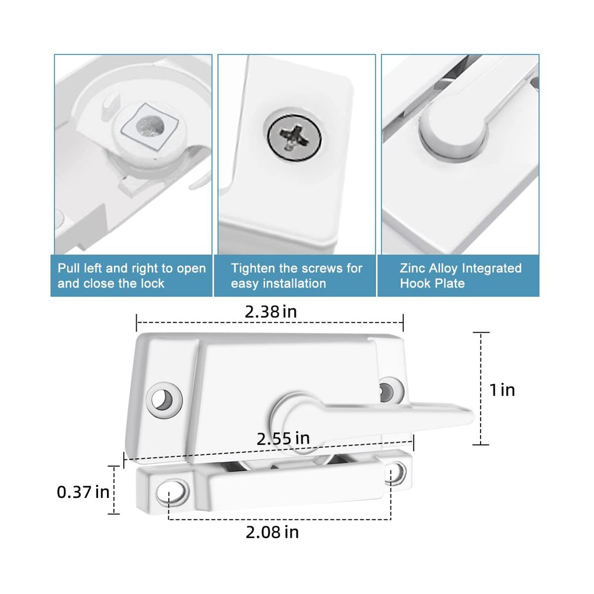 4 Pack Window Sash Locks, Window Latches Replacement Sash