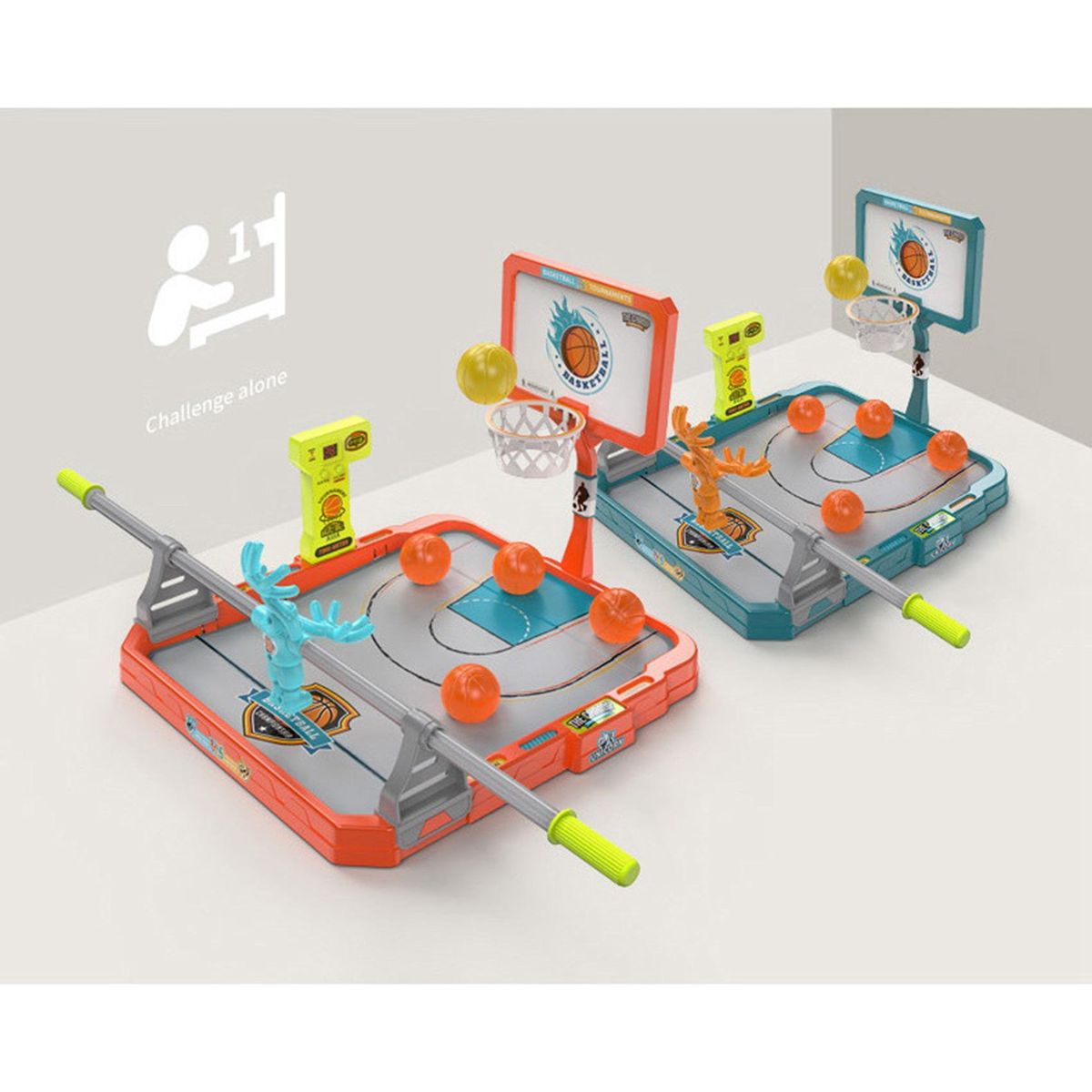 Desktop Interactive Basketball Table VS Toy Parent-Child Interaction Decompression Rivalry Game Machine Orange