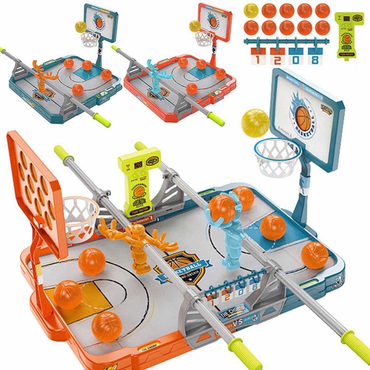 Desktop Interactive Basketball Table VS Toy Parent-Child Interaction Decompression Rivalry Game Machine Orange