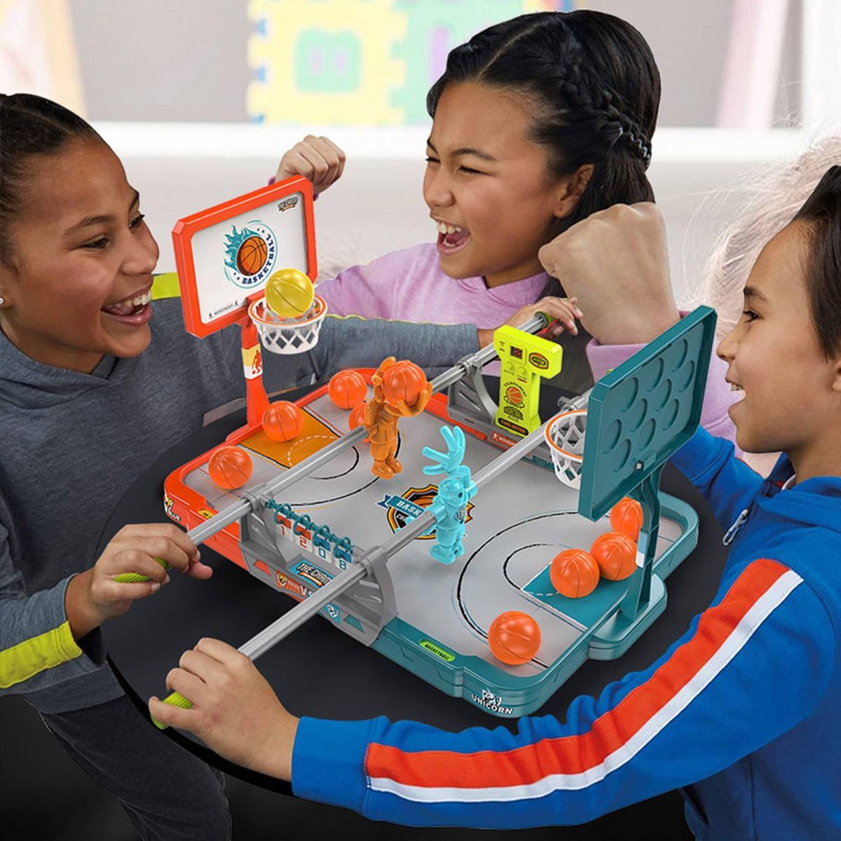 Desktop Interactive Basketball Table VS Toy Parent-Child Interaction Decompression Rivalry Game Machine Orange