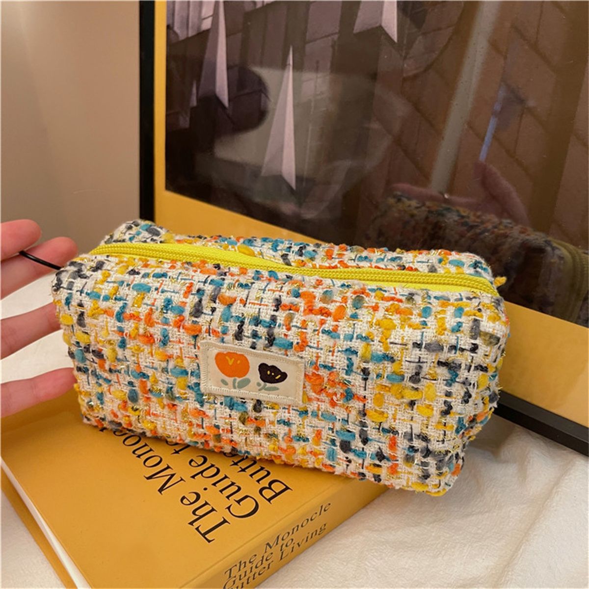 Stationery Pouch Space Saving Pencil Case Yellow