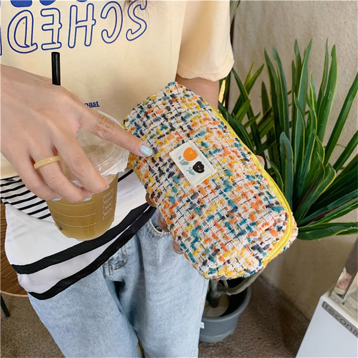 Stationery Pouch Space Saving Pencil Case Yellow