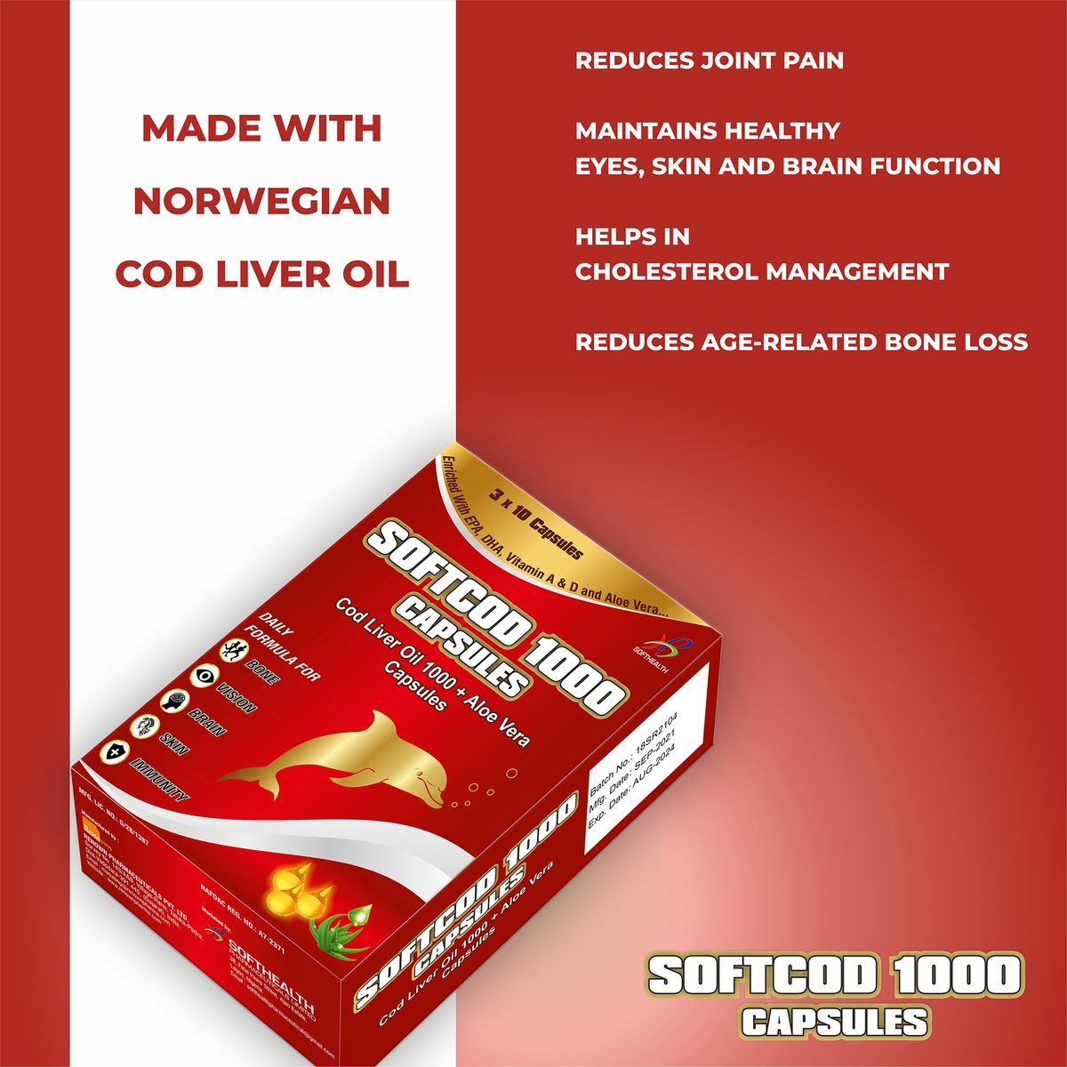 COD LIVER OIL 1000 MG +  ALOE VERA CAPSULES
