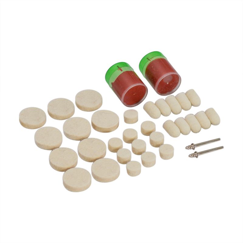 34pcs/set 1/8inch Soft Felt Polishing Buffing Burr