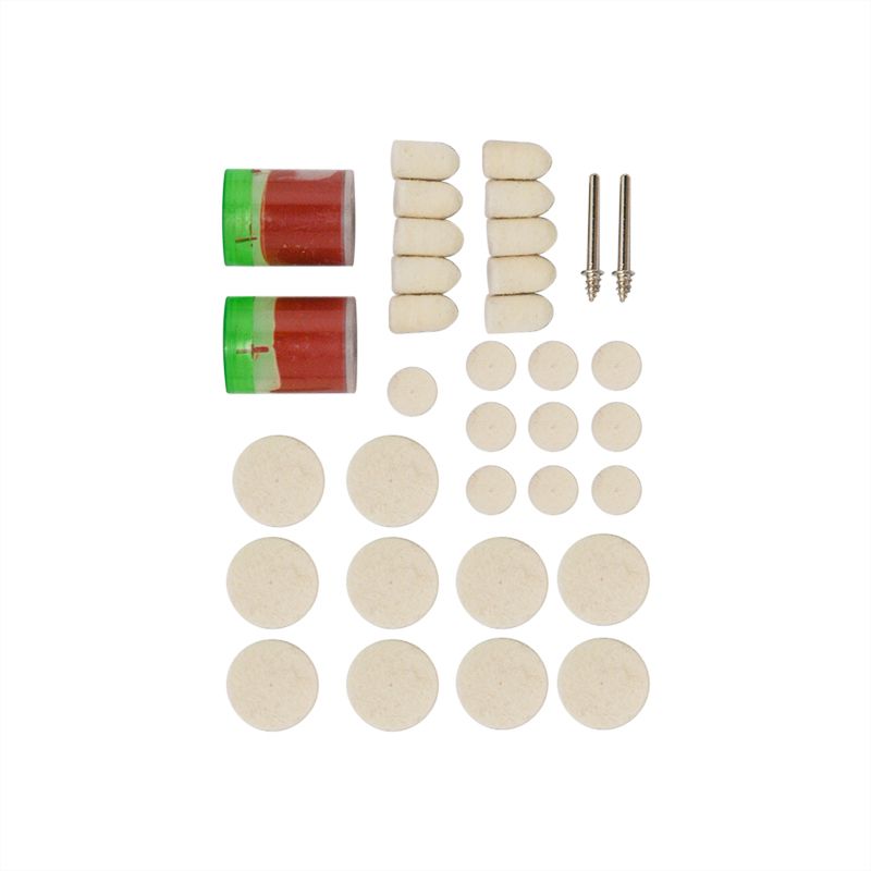 34pcs/set 1/8inch Soft Felt Polishing Buffing Burr