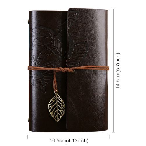Creative Retro Autumn Leaves Pattern Loose-leaf Travel Diary Notebook- S (Brown)