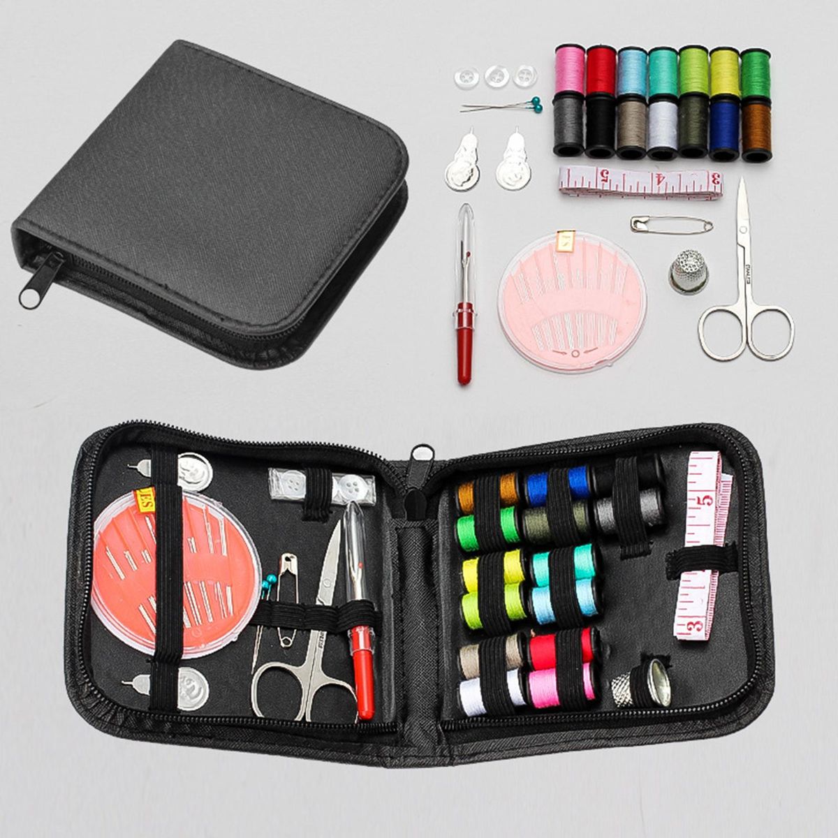 Compact Hand Sewing Kit Beginner Supplies Thread Needles