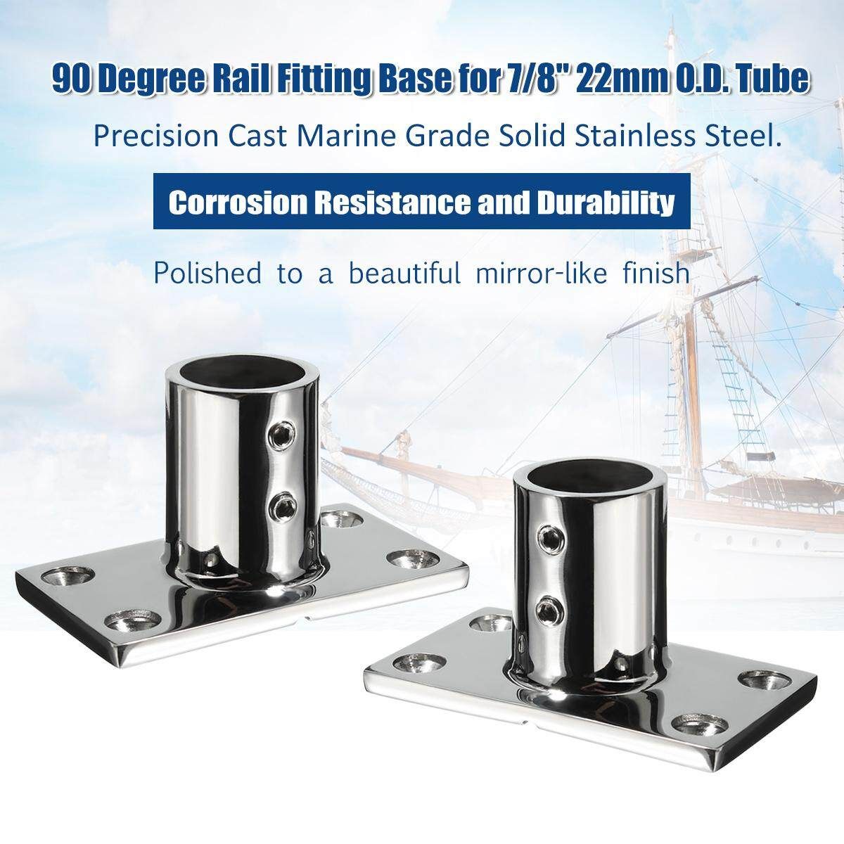 90 Grad 7/8 " Edelstahl Boot Marine Deck Hand Rail Fitting Hardware Montage