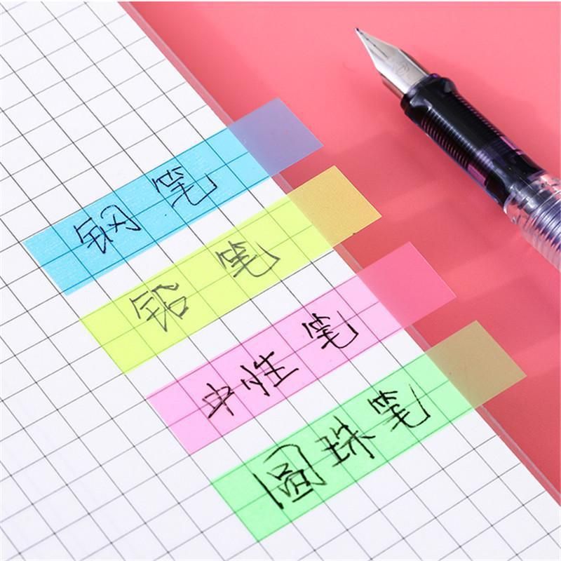 100 Sheets Transparent Sticky Note Pads Multicolor