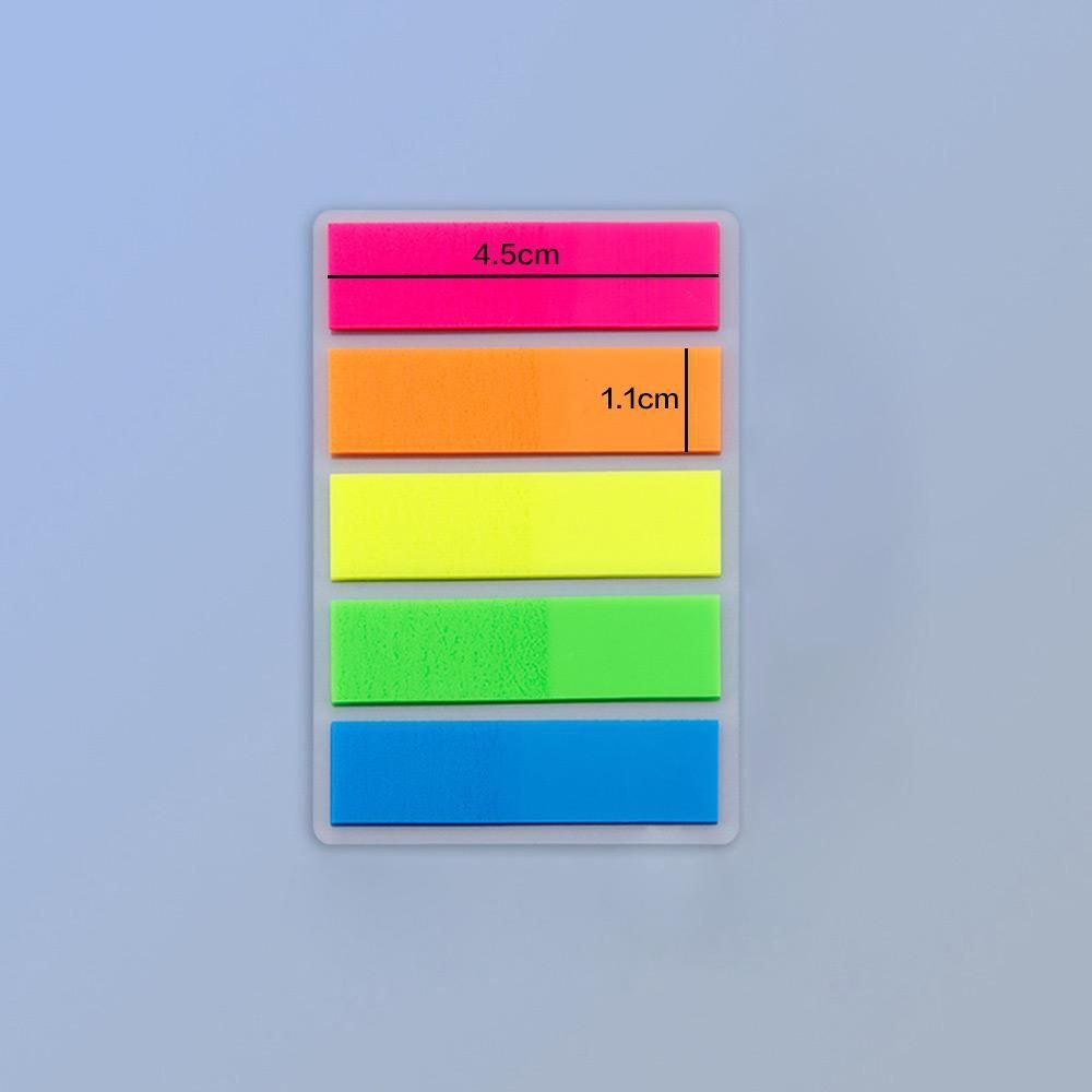 100 Sheets Transparent Sticky Note Pads Multicolor
