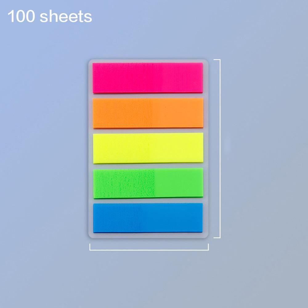 100 Sheets Transparent Sticky Note Pads Multicolor