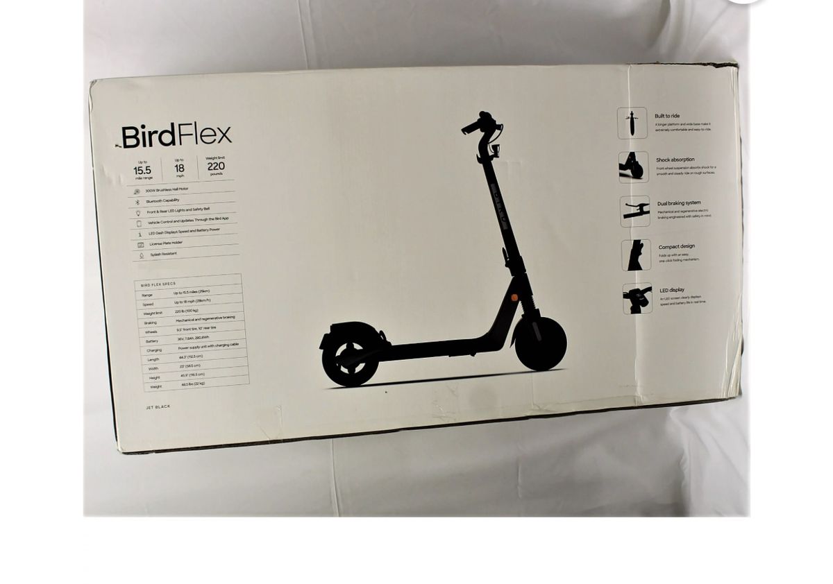 Flex Electric Scooter - 350 Watt Motor, 15 Mile Range, 15.5 MPH, Compact And Foldable, Front Shock Absorption, Dual Braking System, Electric Scooter For Adults - Jet Black
