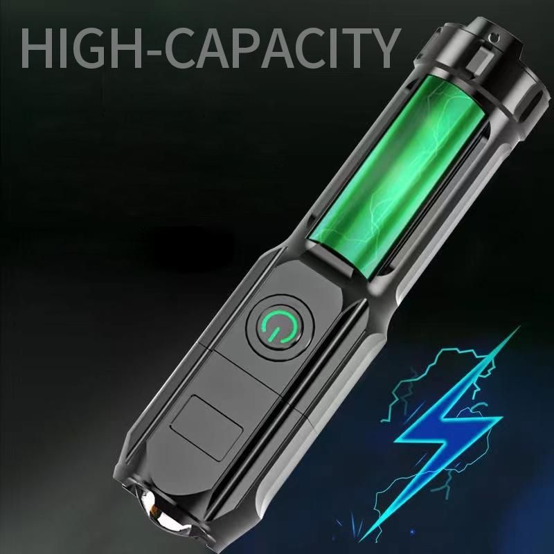 Portable Flashlight Strong Light High-power Rechargeable Zoom Outdoor LED Flashlight for Toyota Hilux surf vigo revo Accessories