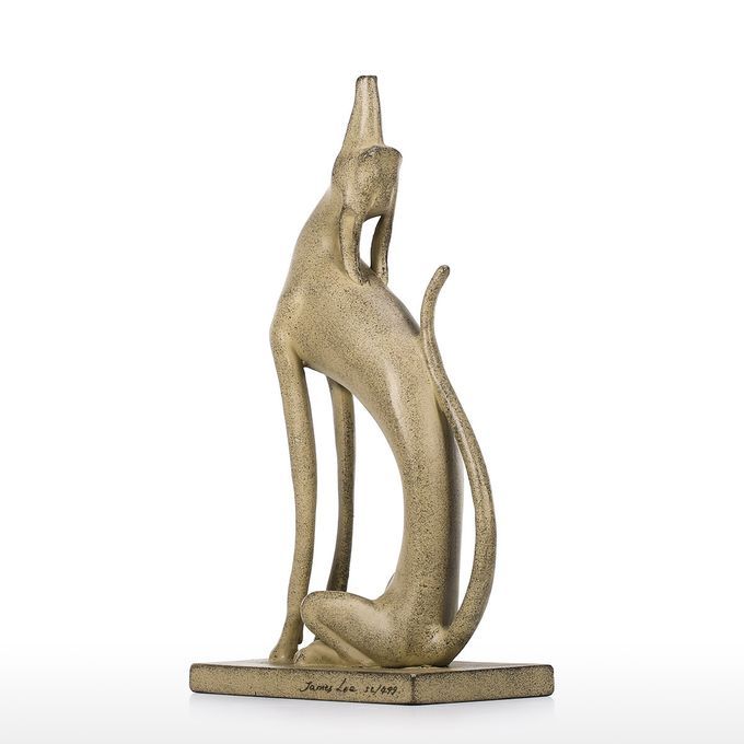 Tomfeel Upturned Dog Statue Aluminum Art Statue Home-