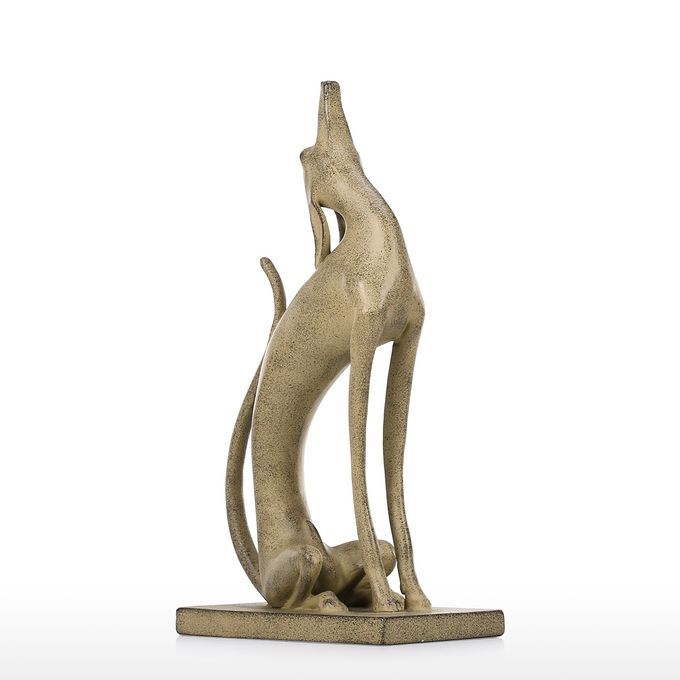 Tomfeel Upturned Dog Statue Aluminum Art Statue Home-