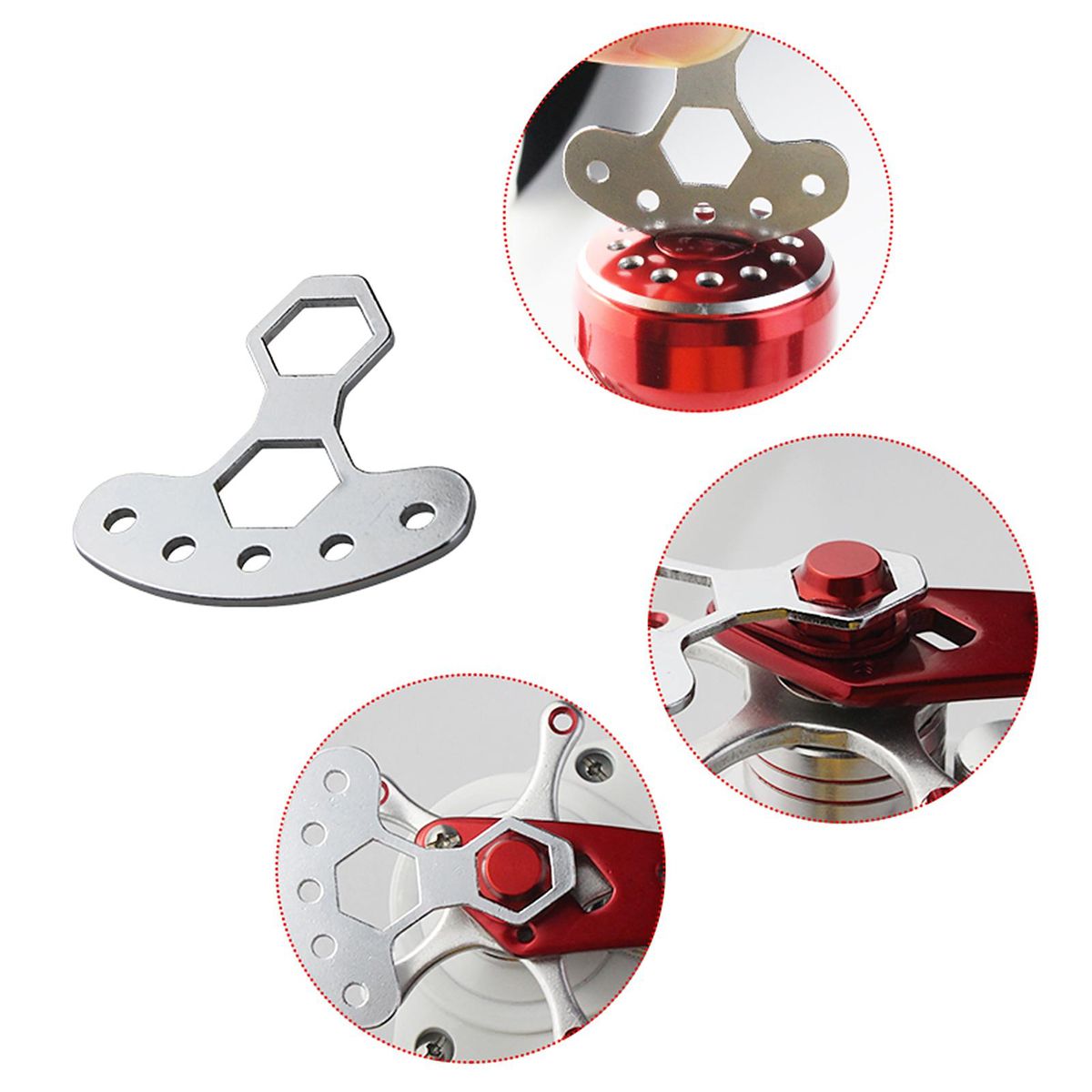 Fishing Reel Wrench Stainless Steel Baitcasting Reel Handle Screw Wrench Portable M7/M8 Nut Remove Tool Fishing Vessel Repair Tool Handle Knob Caps Open Tool