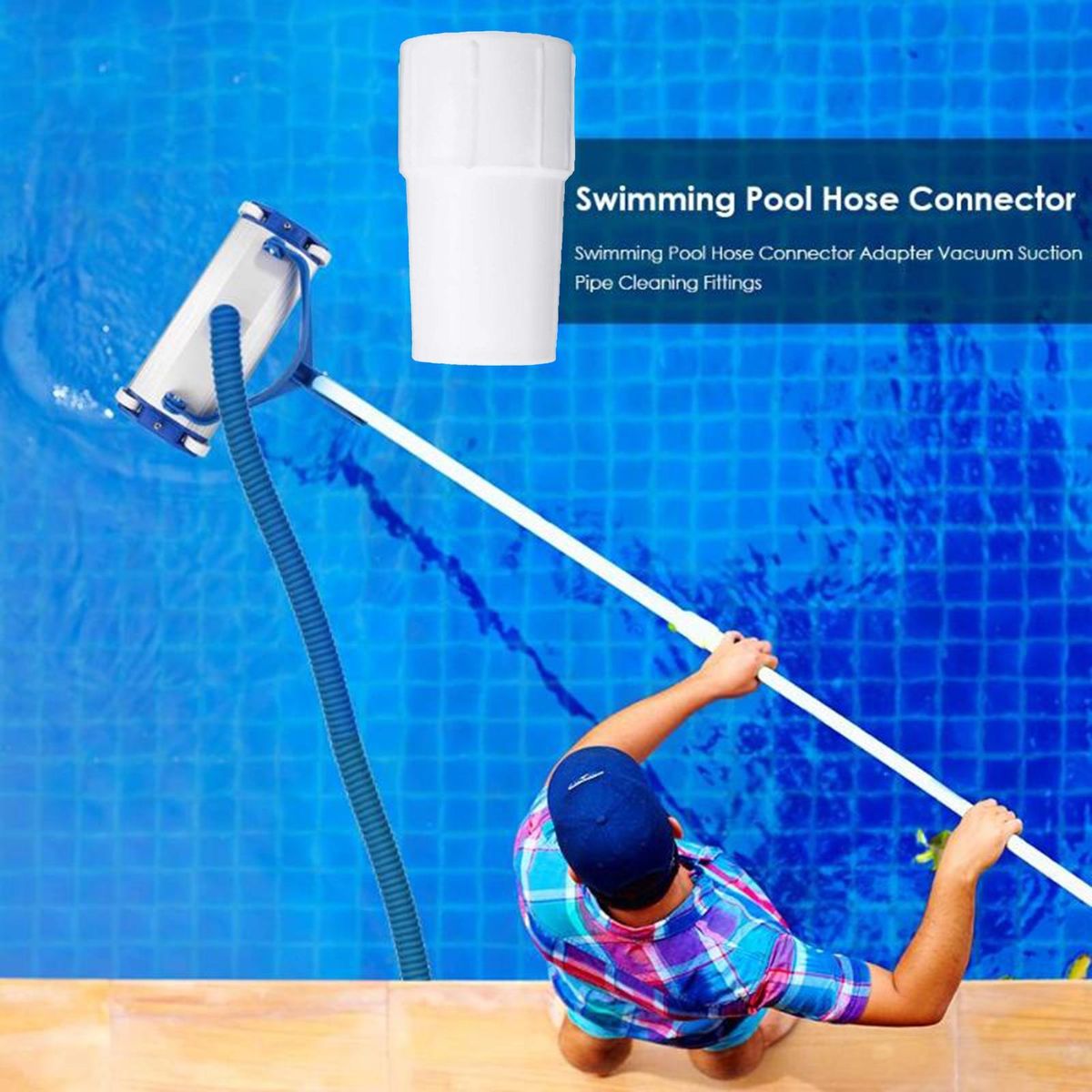 Pool Hose Adapter 38mm Sludge Suction Replacement Connector White