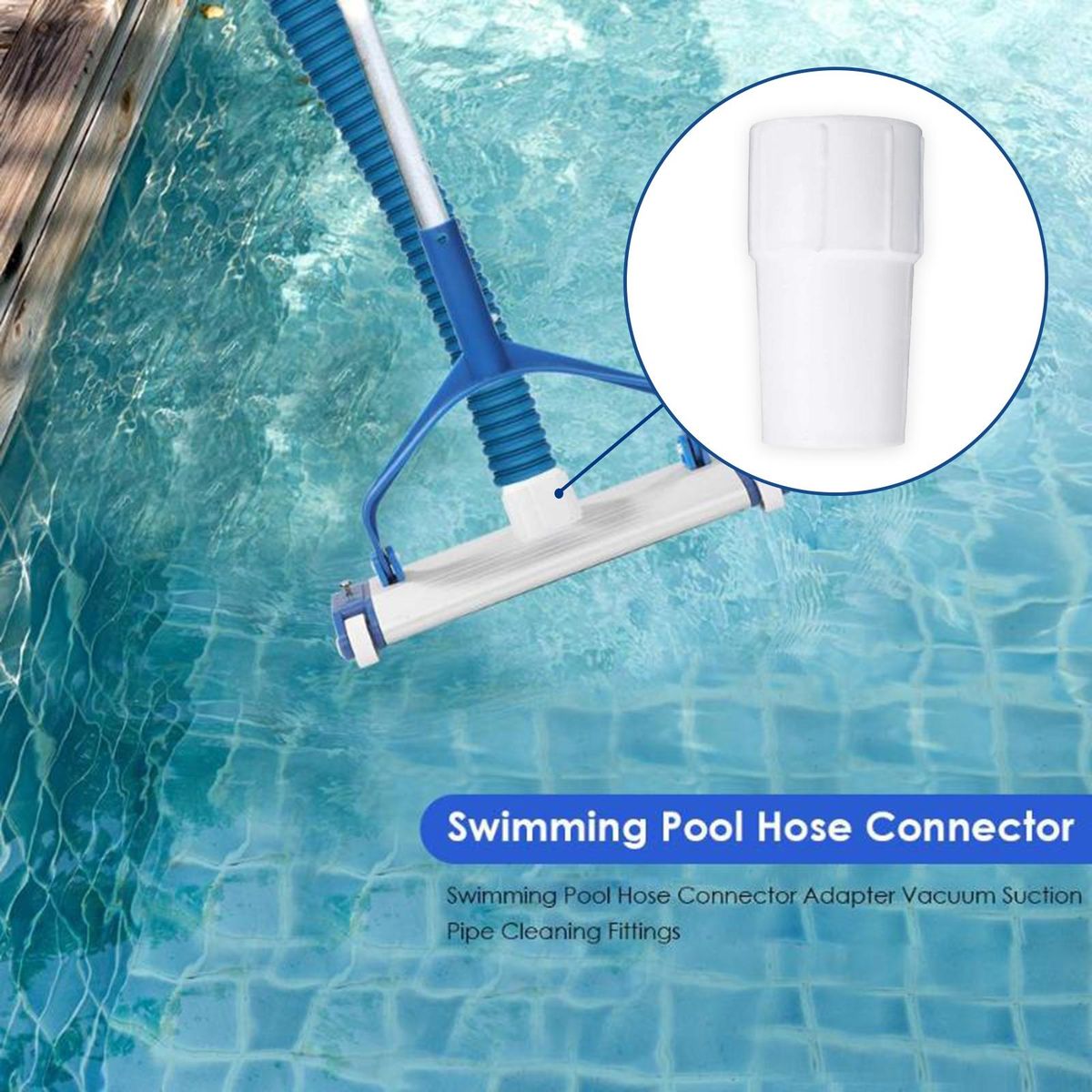 Pool Hose Adapter 38mm Sludge Suction Replacement Connector White