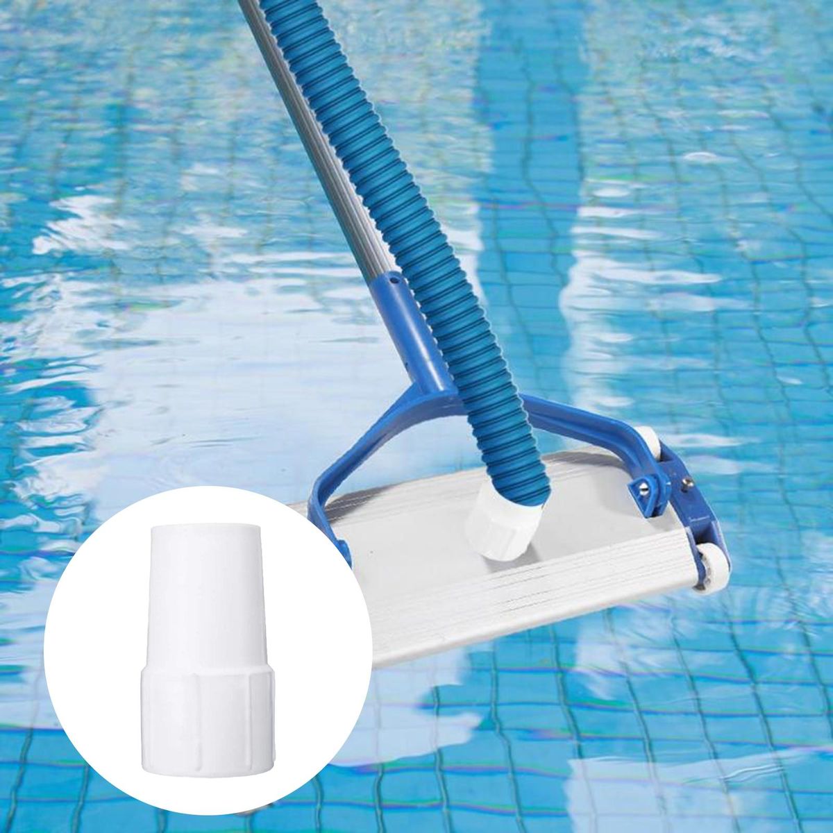 Pool Hose Adapter 38mm Sludge Suction Replacement Connector White