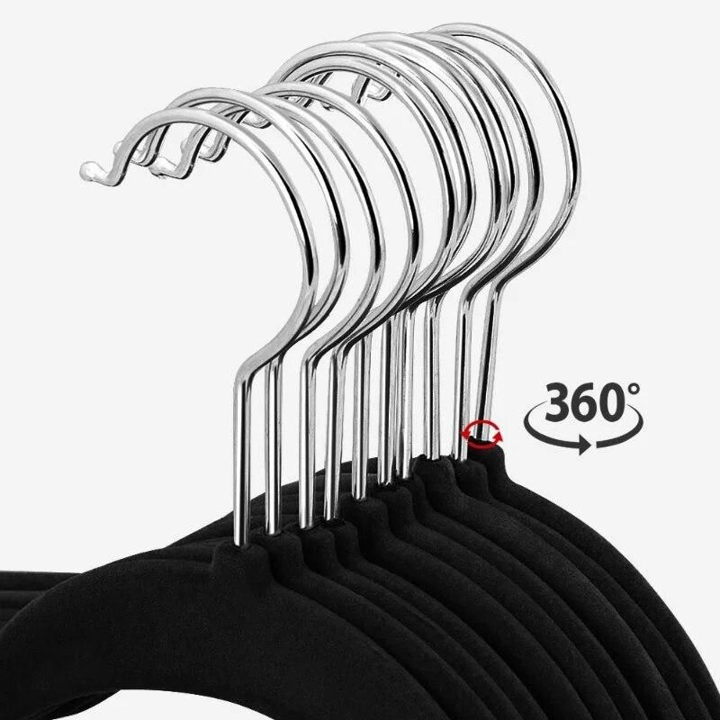 Easyfashion 100PCS Heavy Duty Non Slip Velvet Clothing Hanger
