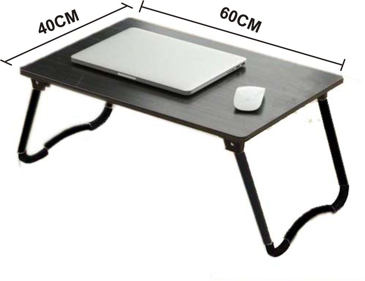 Foldable Bed Laptop Table  Black Brown Lapdesk