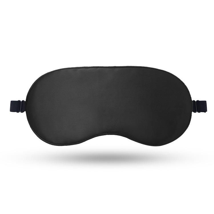 Double-sided imitation silk mulberry silk eye mask shading sleep eye mask lunch break eye mask printing logo embroidery wholesale sd01 adjustment buckle black