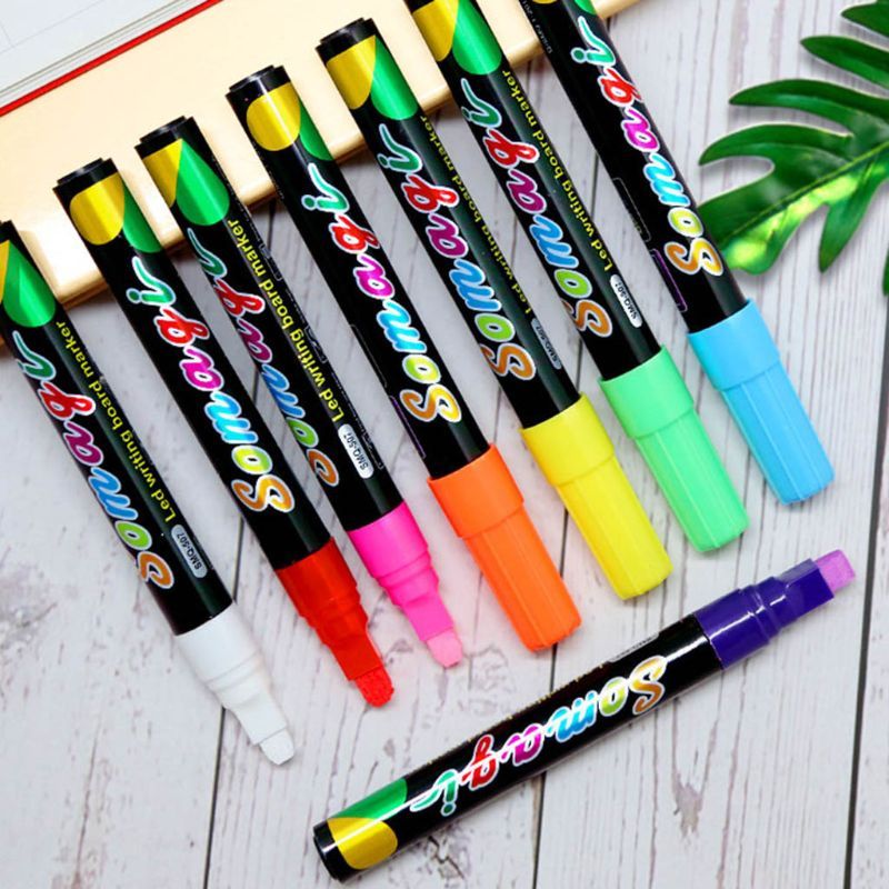 8 8 Colors Highlighter Fluorescent Liquid Chalk Ma