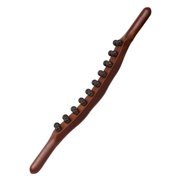 Carbonized Double Row 20-bead Massage Rolling Stick