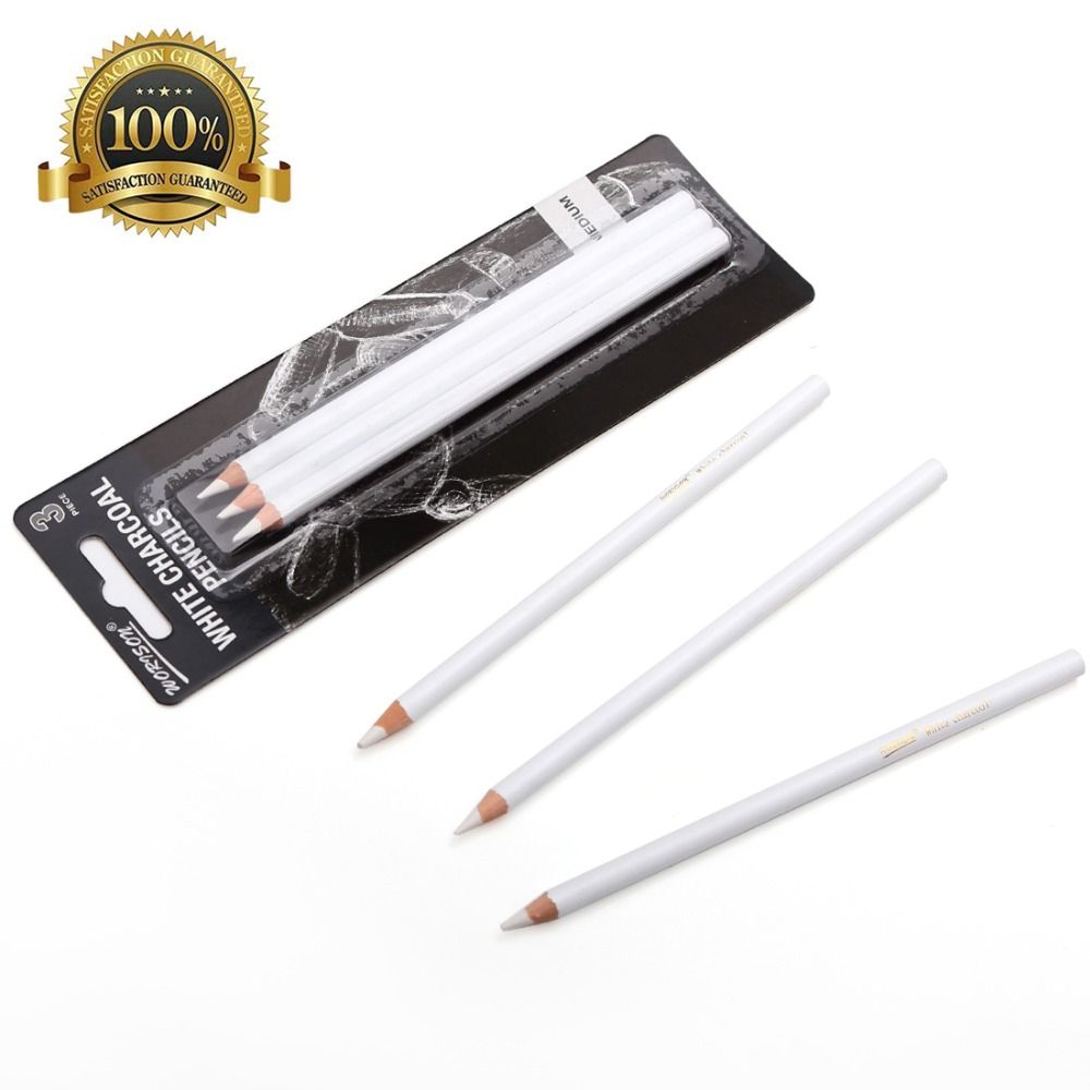 Professional 3pcs White Sketch Charcoal Pencils St