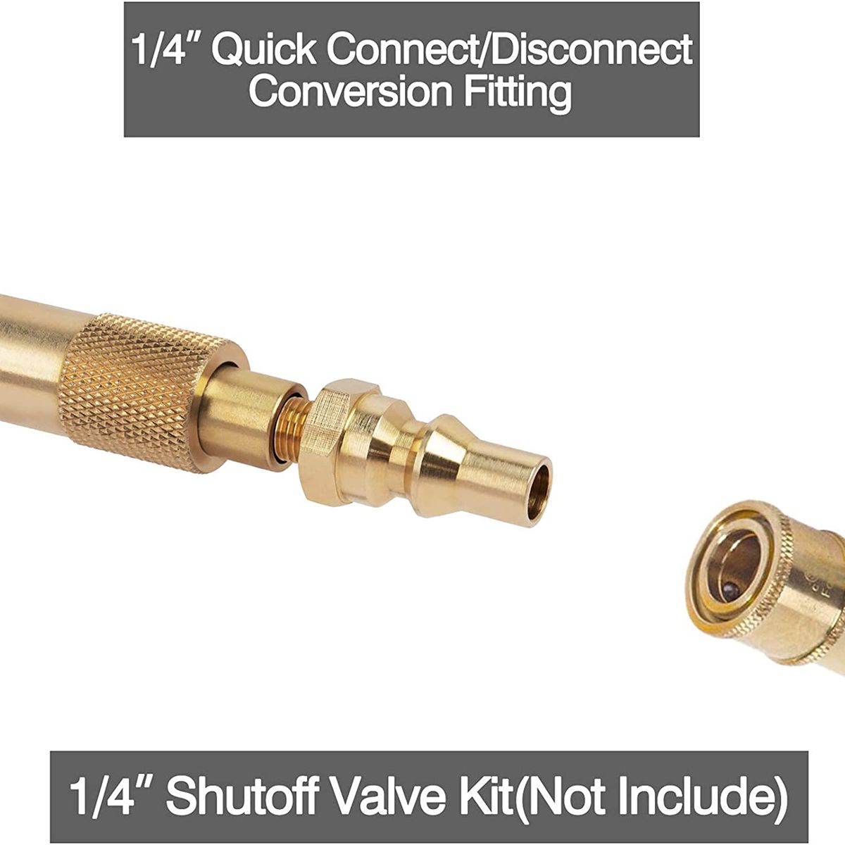 1/4'' RV Quick Connect Adapter Solid Brass Conversion