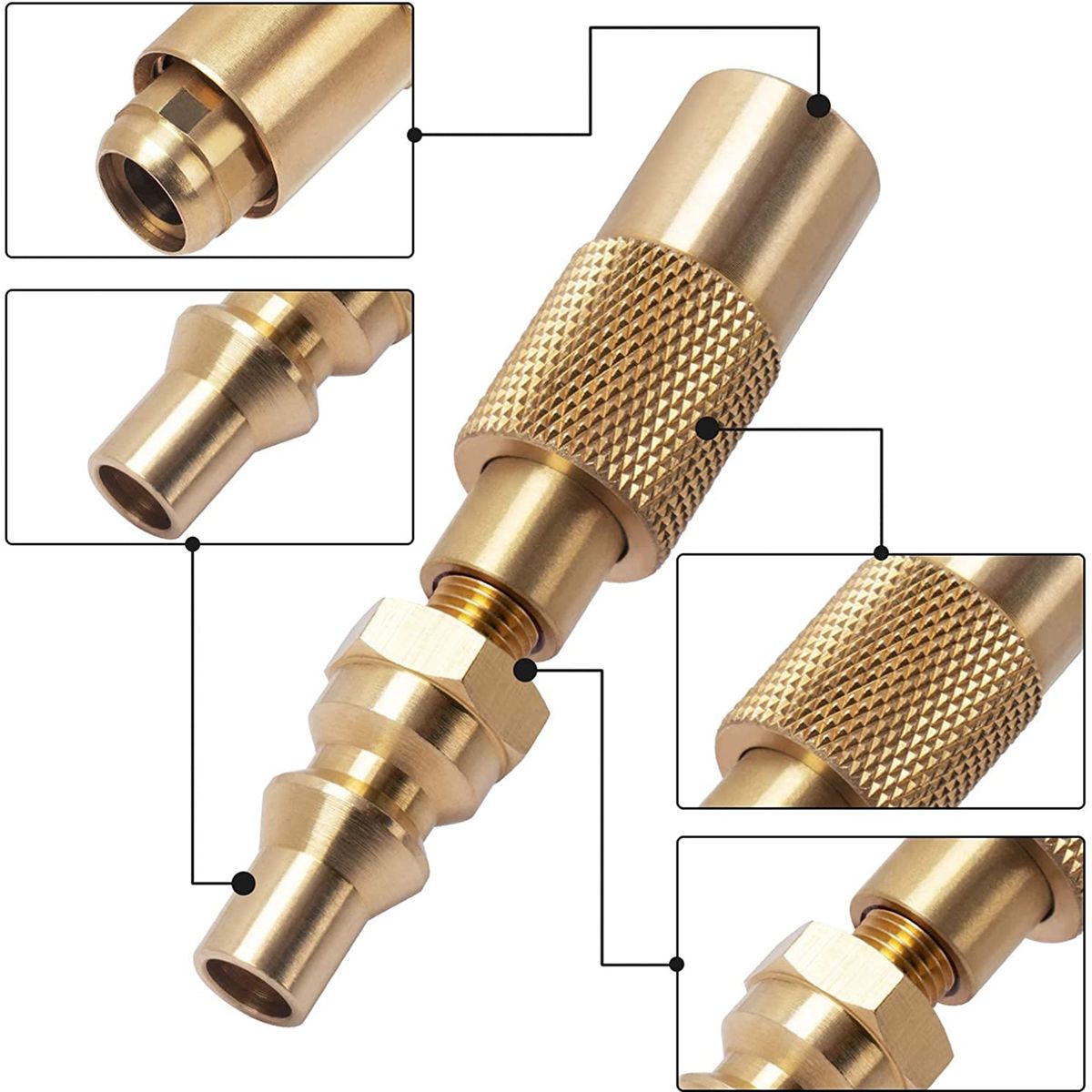 1/4'' RV Quick Connect Adapter Solid Brass Conversion