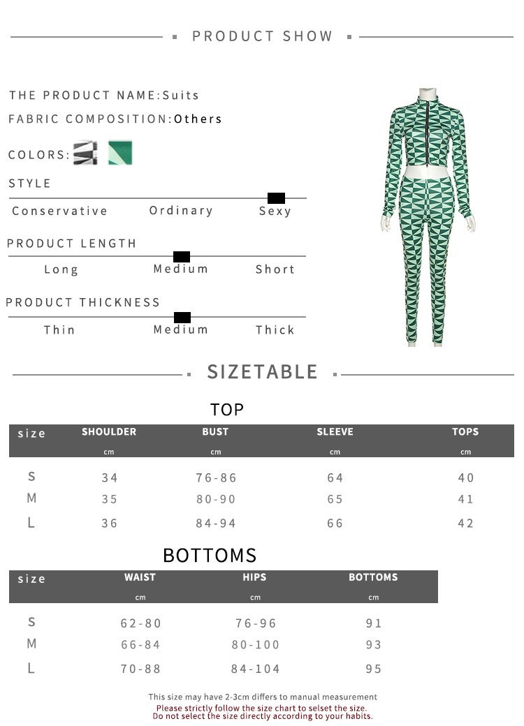 Two Piece Set Women Skinny Mock Neck Zipper Bare Midriff Top+ Pencil Pants