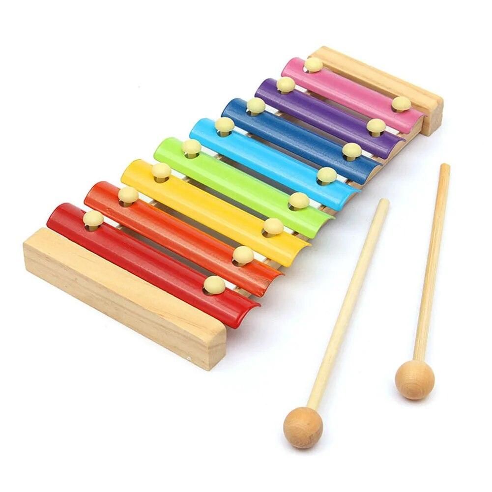 Wooden 8 Tones Multicolor Xylophone Wood Musical Instrument Toys For Baby Kids Wood Musical Instrument Toys Accessories DIN889