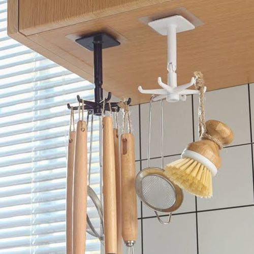 Wall Hook Rotating Hook 2pcs Kitchen Cabinet Storage