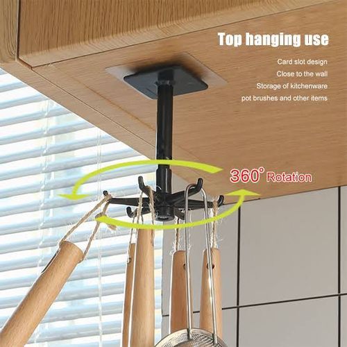 Wall Hook Rotating Hook 2pcs Kitchen Cabinet Storage