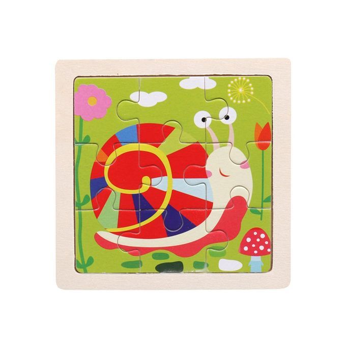 Small Puzzle  Hildren's Puzzle 9 Pie Es Of Woody Forest Animal Story Puzzle-Multicolor-Snails