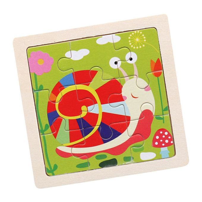 Small Puzzle  Hildren's Puzzle 9 Pie Es Of Woody Forest Animal Story Puzzle-Multicolor-Snails